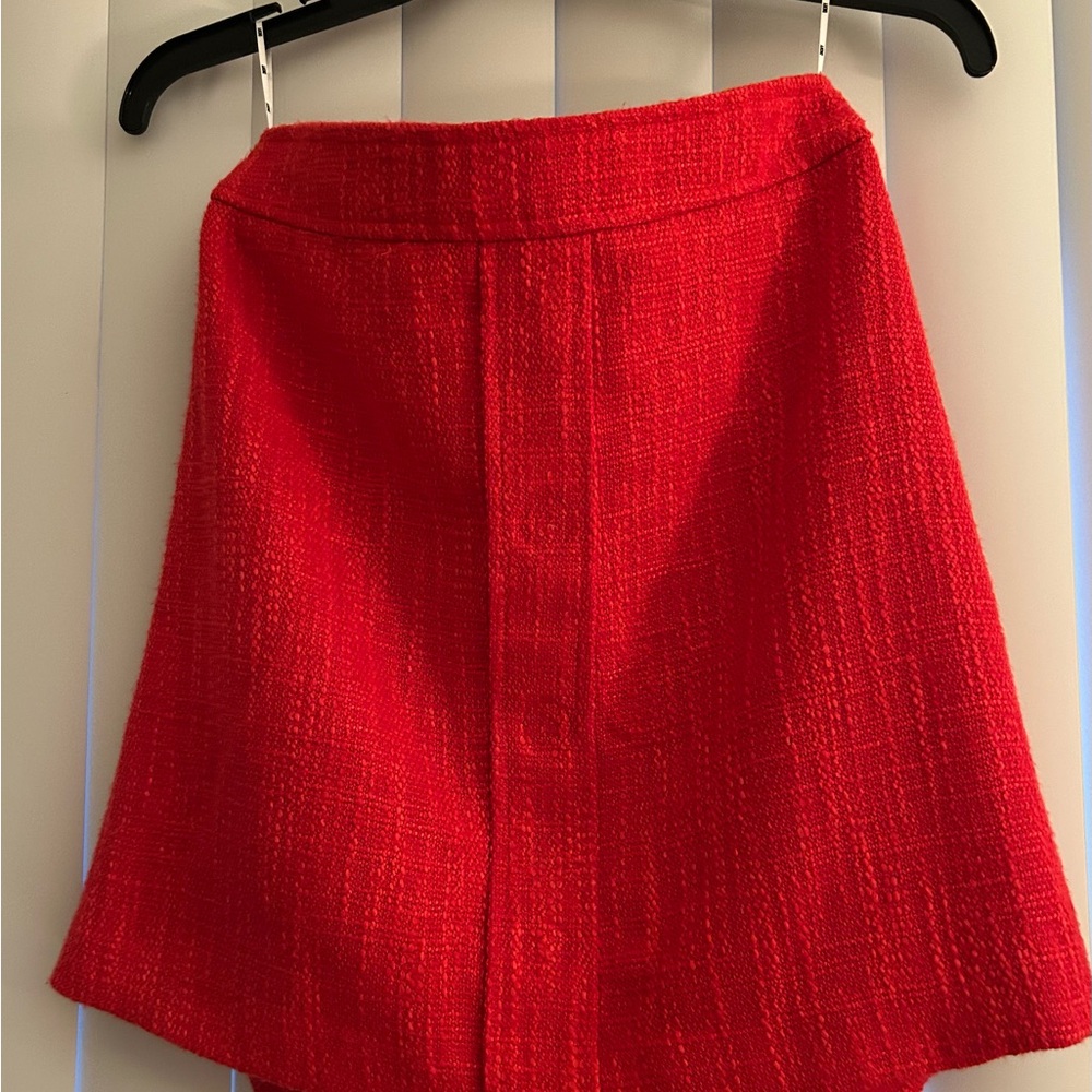 DKNY Women’s Tweed Chic Red A-Line Mini Skirt Size 4